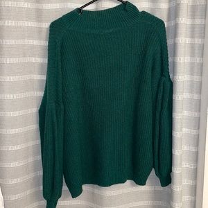 Green bell sleeve sweater